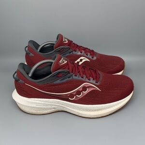 Saucony Triumph 21  Burgundy‎ Red Running Shoes S20881-50 Men's Sz 10